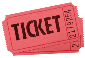 red raffle ticket